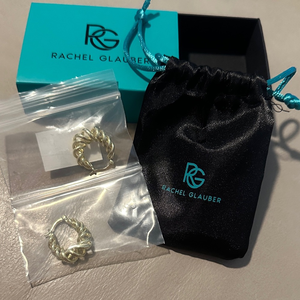 Rachel Glauber 14K gold Hoop Earrings